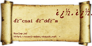 Ócsai Ádám névjegykártya