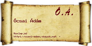 Ócsai Ádám névjegykártya